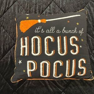Hocus Pocus Halloween Throw Pillow - Black and Orange